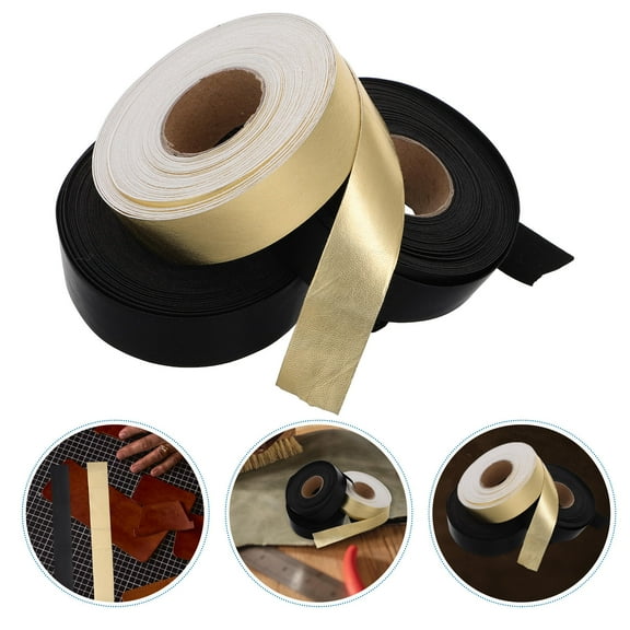 SWETRACE 3 Rolls Diy Strips Faux Leather Strap For Clothing Shoes Hats Bags Craft Projects