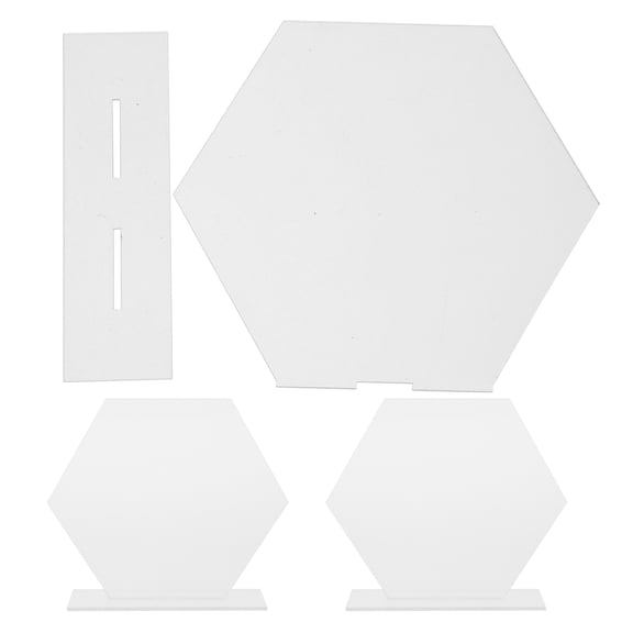 SWETRACE 3-Pack Hexagon Acrylic Table Number Signs for Party Decorations, Reusable Clear Writing Boards, 4.72 x 3.93 x 3.22 Inches