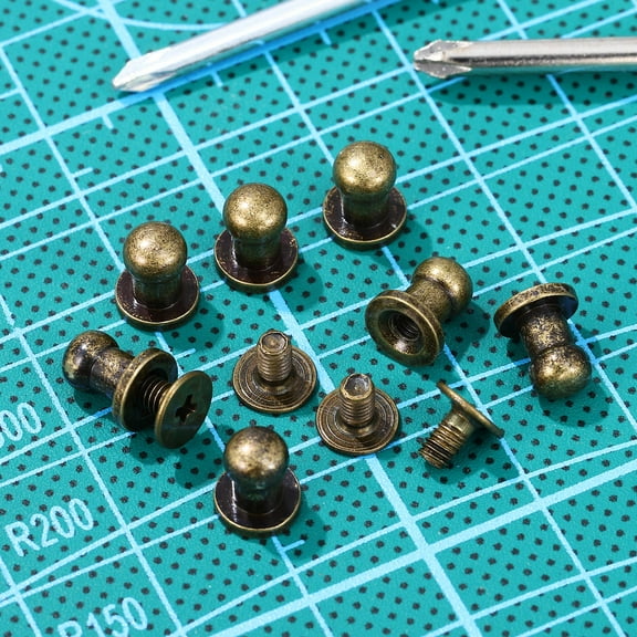 SWETRACE 30 Pcs Bag Hardware Copper Rivet for Bag with Round Hexagonal Shape
