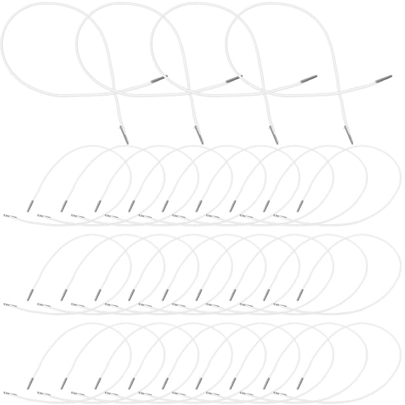 SWETRACE 30Pcs White Elastic String Cord for Mask Making with Metal Clips Durable Polyester
