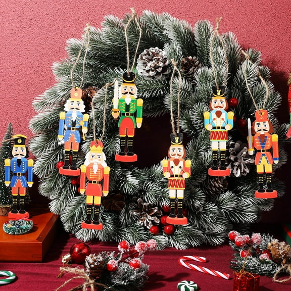 SWETRACE 36Pcs Hanging Nutcracker Ornaments Wooden Figurines For Festive Atmosphere Enhancement Christmas Decorations