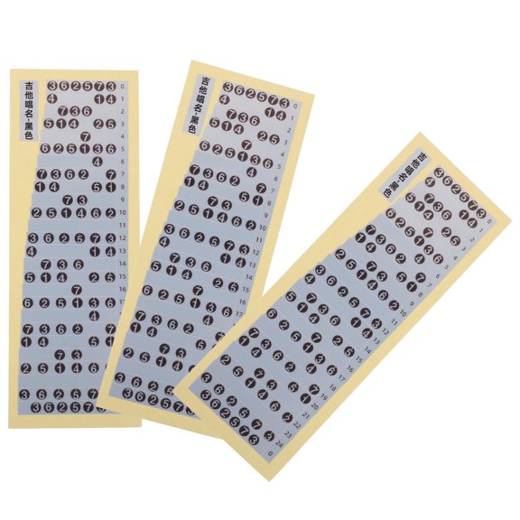 SWETRACE 3Pcs Beginner Guitar Black Note Stickers Fretboard Trainer Music Scale Visual Aid