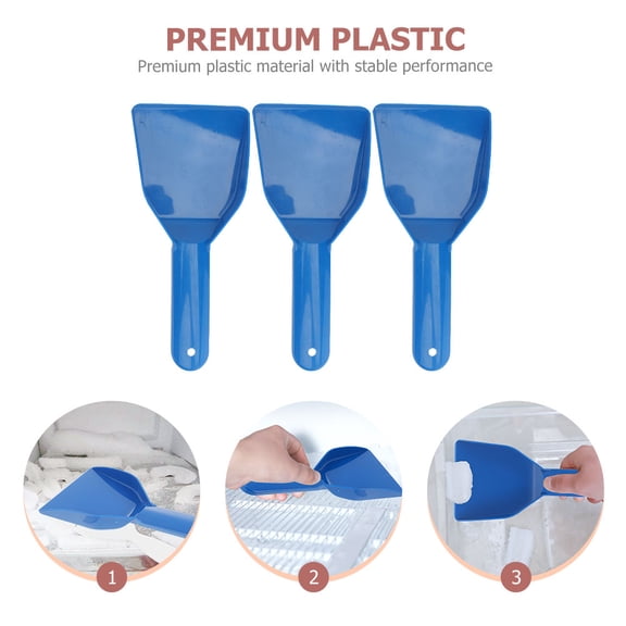 SWETRACE 3-Pack Plastic Ice Scraper for Car Snow Removal, Freezer Cleaning Tool with Rectangular Design