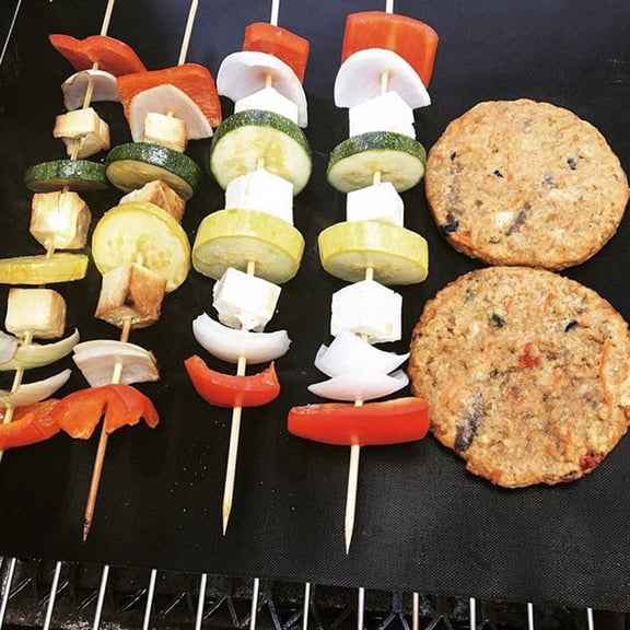 SWETRACE Grill Sheets Black Glass Fiber 3Pcs for Outdoor BBQ Cooking