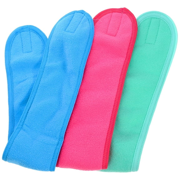 SWETRACE 3Pcs Microfiber Headband For Makeup And Face Washing Blue Moisture Absorption