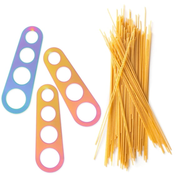 SWETRACE 3-Piece Golden Stainless Steel Pasta Measurer Set for Accurate Spaghetti Portion Control and Meal Preparation