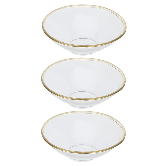 SWETRACE 3Pcs Premium Glass Bobeches with Plated Gold Rim Candle Wax Drip Catchers for Candlestick Use