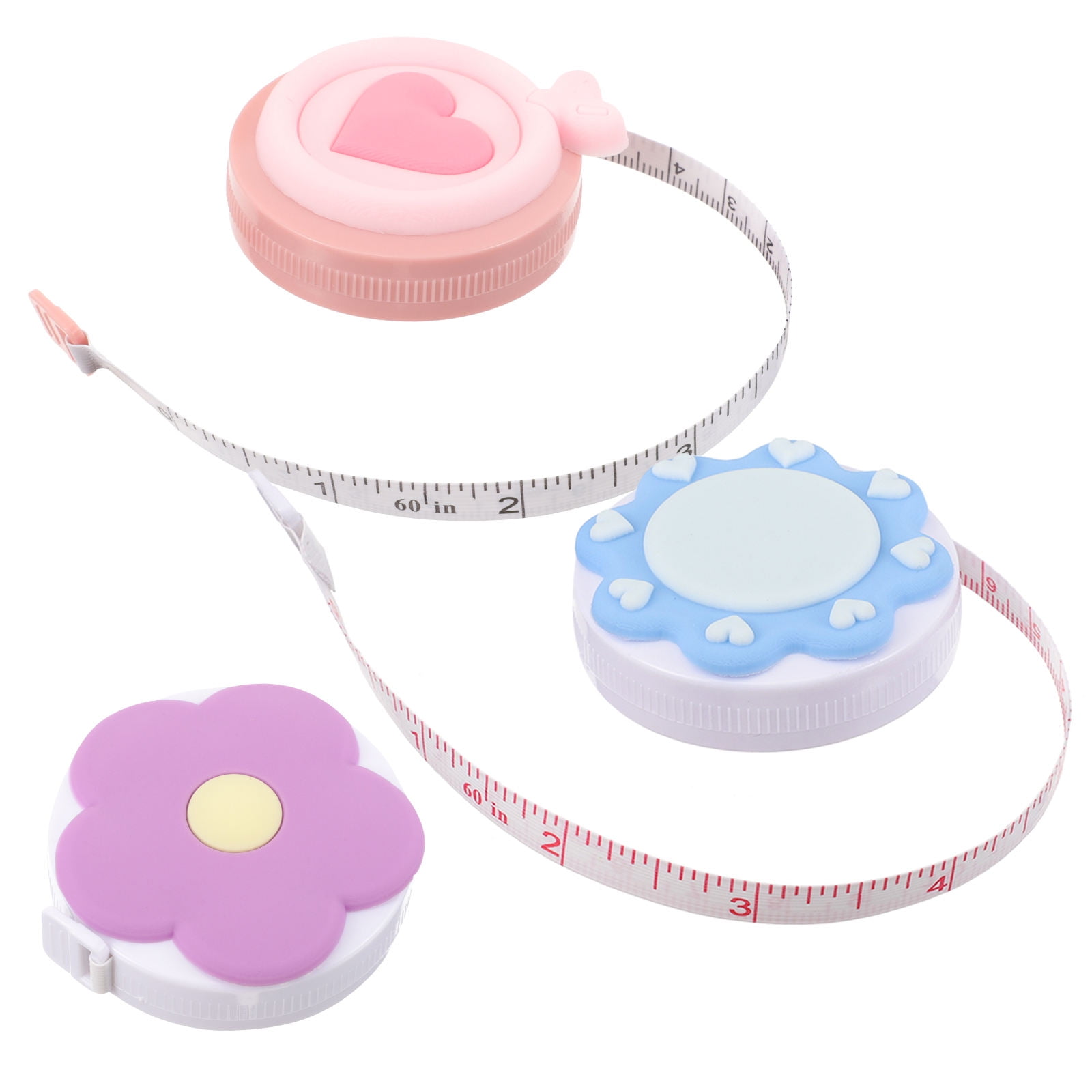 SWETRACE 3Pcs Retractable Tiny Tape Measure Assorted Color for Office ...