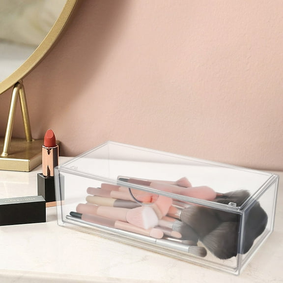 SWETRACE 3Pcs Vanity Containers Lipstick Holder Acrylic Clear Square Shape For Bedroom