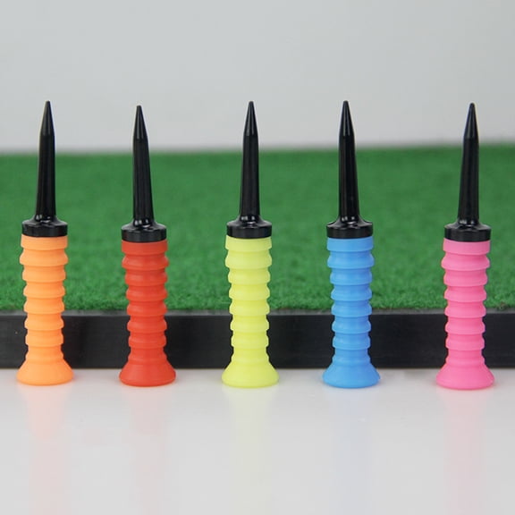 SWETRACE 5Pcs Golf Training Tees Plastic Equipment with Low Friction Tip and Flat Side for Stability