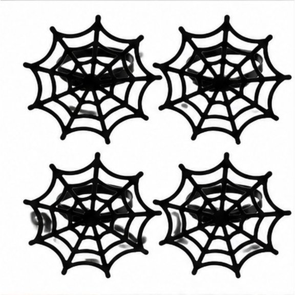 SWETRACE 4 Pcs Spider Net Webs Napkin Ring Alloy Party Accessory for Families Friends Parties