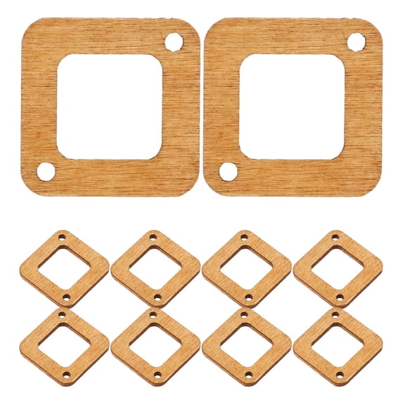 SWETRACE 40Pcs Wood Earring Pendants Brown Unfinished DIY Kit with Hollow Block Design