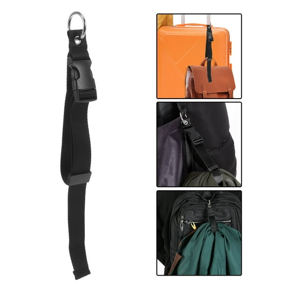 SWETRACE 4Pcs Black Nylon Luggage Straps for Backpacks and Tote Bags with Snap Clasp and Adjustable Length