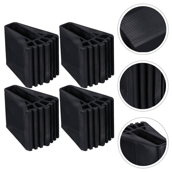 SWETRACE 4Pcs Black Rubber Telescoping Ladder Feet Covers for Extension Ladder Pads and Nonslip Grip