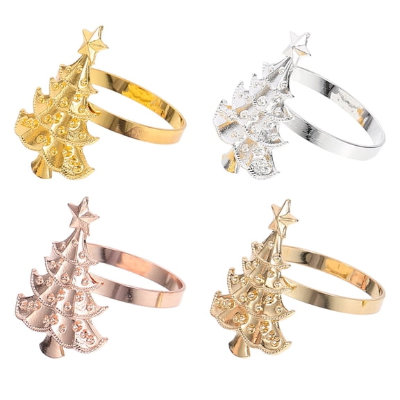 SWETRACE Napkin Holder Zinc Alloy Decorative Guests Christmas 4Pcs