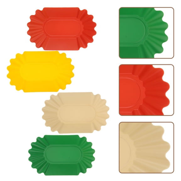SWETRACE 4Pcs Coffee Bean Plate Brown Plastic Serving For Restaurant