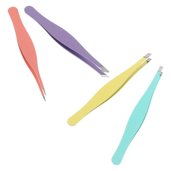 SWETRACE 4Pcs Eyebrow Tweezers Pointed Set Stainless Steel Hair Removal for Women Men Personal Grooming