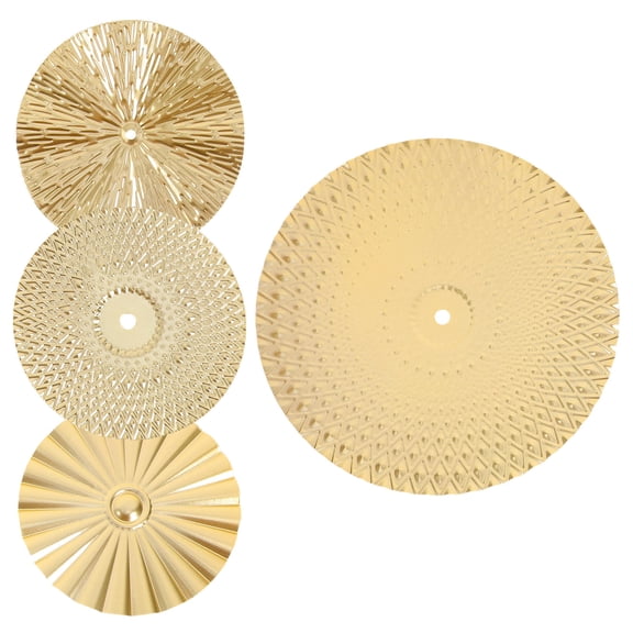 SWETRACE 4Pcs Golden Iron Round Wall Pendant for Home Decor 9.6x9.6in