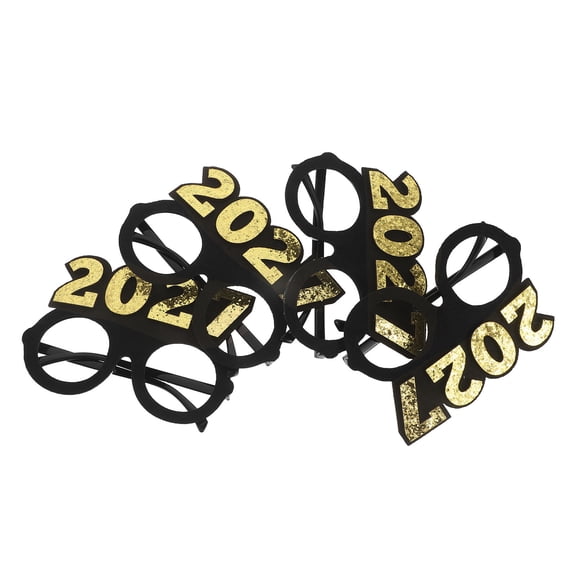 SWETRACE 4Pcs Happy New Year 2027 Glasses Multi Color Photo Booth Props for Party Decor