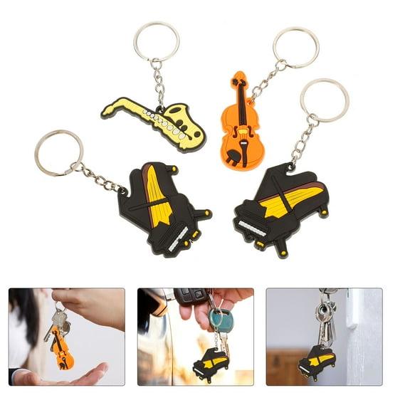 SWETRACE 4Pcs Key Rings Pendant Musical Instrument Pendants Decoration For Daily Use Gifting