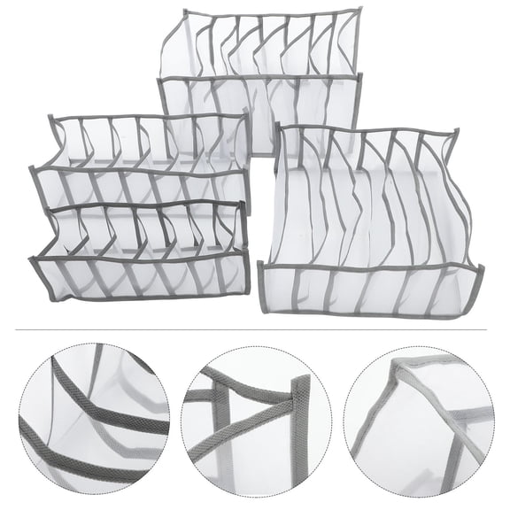 SWETRACE 4-Pack Multi-Grid Closet Clothes Organizer with Compartments for Efficient Storage and Space Saving