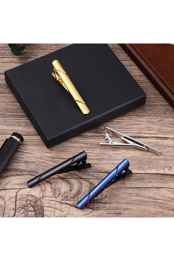 4Pcs Necktie Accessories for Men Tie Clip with Smooth Surface Resists Tarnishing