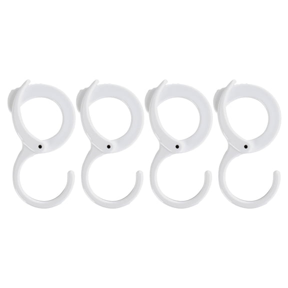SWETRACE 4Pcs Practical S-Shaped Clasp Hooks White Adjustable ABS Hangers for Hanging Bags Bottles
