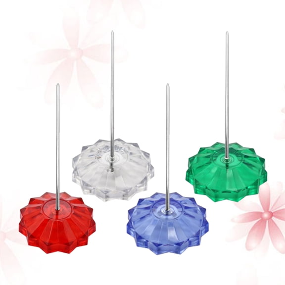 SWETRACE 4Pcs Red Plastic Spike Paper Holder with Straight Rod 11.8 x 3 in