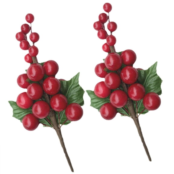 SWETRACE 4-Pack Artificial Berry Bouquet Decorative Floral Arrangement for Home, Office, and Plastic Vase Display