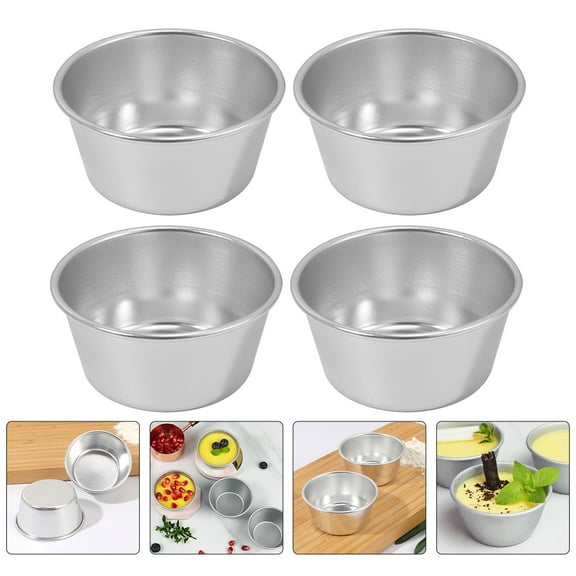 SWETRACE 4Pcs Steamed Pudding Mold Aluminum Alloy Easy to Clean for Home Baking