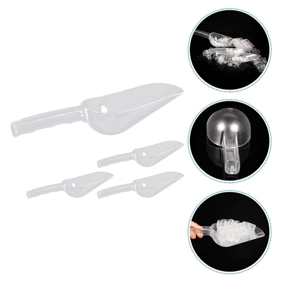 SWETRACE 4-Pack Transparent Sugar Scoop Set, Reusable Kitchen and Party Serving Utensils for Easy Sugar Handling