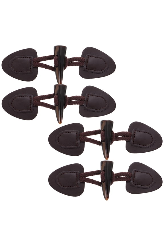 4Set Brown Round Resin Toggle Buttons for Coats Jackets Cardigan Clothes