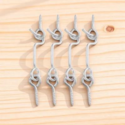 SWETRACE Swetrace Plated Silver Door Latch Hook Eye for Home Security and Durability 4Sets