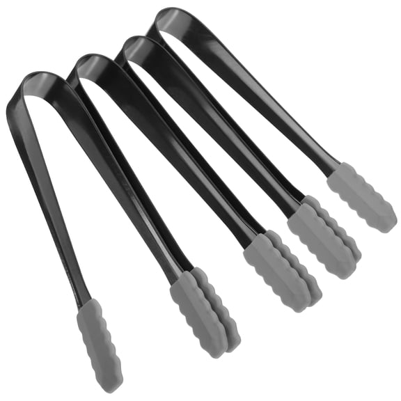 SWETRACE 4-Pack Stainless Steel Ice Tongs Set with Non- Grip, Black Kitchen and Bar Serving Tools
