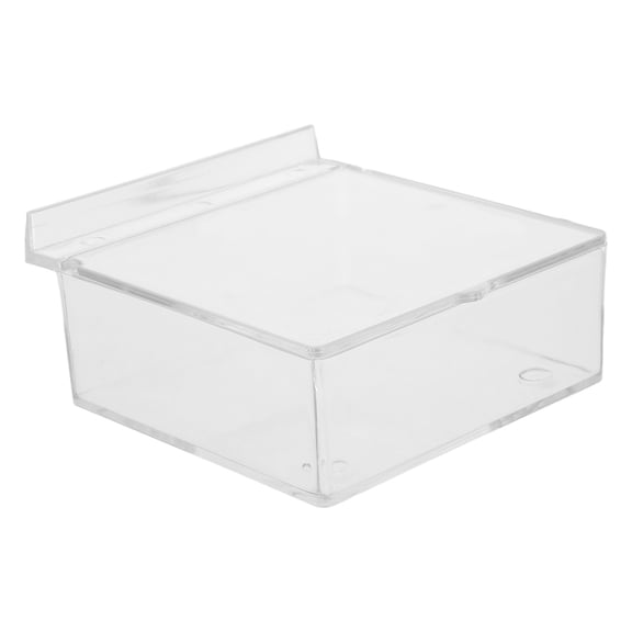 SWETRACE 4pcs Plastic Slat Wall Bin Holder with Lids, Small Organizer
