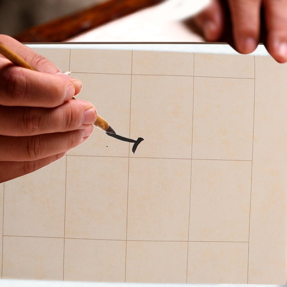 SWETRACE 5 Sheets Calligraphy Rice Paper Beige 18x6.3x0.04in Rectangular Seal Script Practice for Script Writing