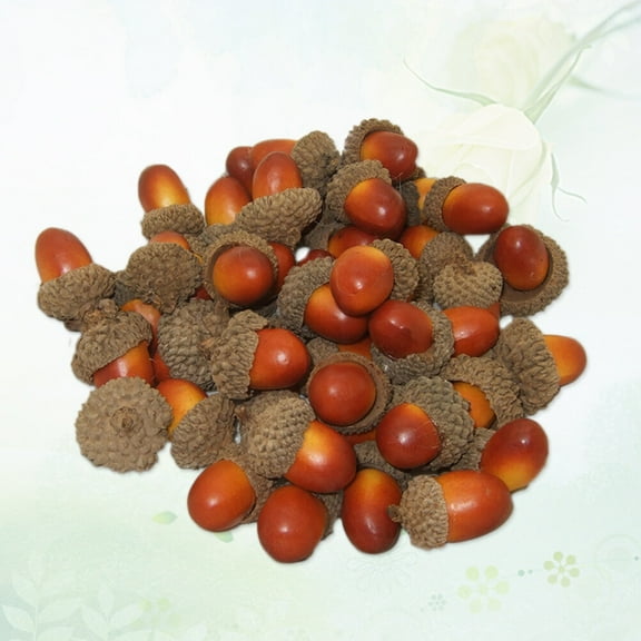 SWETRACE 50Pcs Artificial Fruits Acorns for Table Display and Photo Props Multi Light Color 3x1.8x1.8in