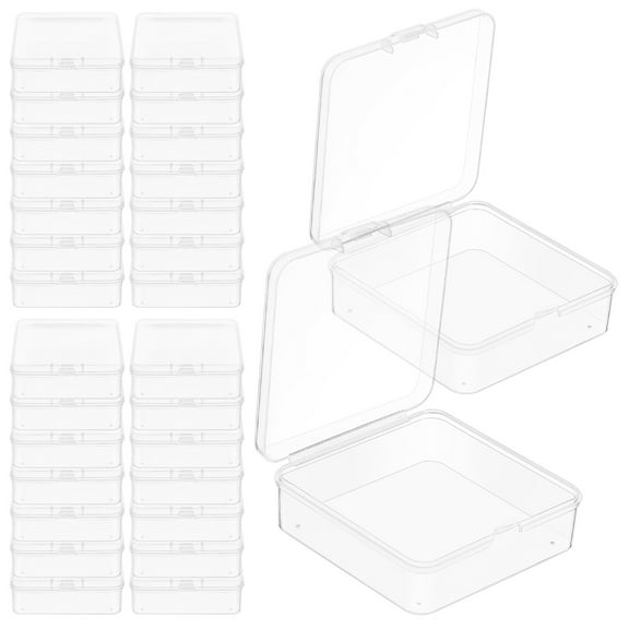 SWETRACE Clear Storage Box Secure Lidded Organizer Box Transparent PP 50Pcs
