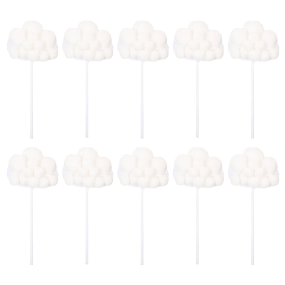 SWETRACE 50pcs White Cloud Cake Topper Set for Birthdays and Large Gatherings