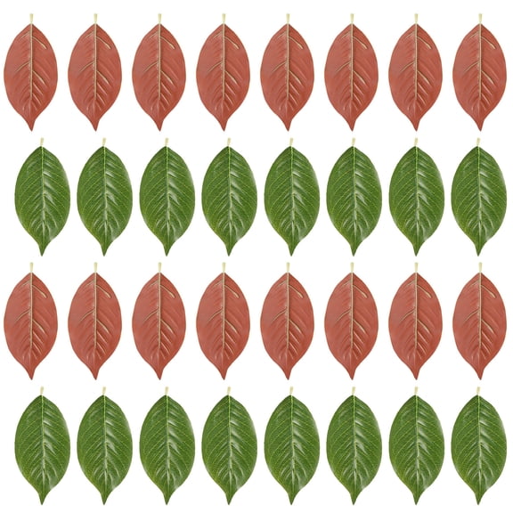 SWETRACE 50 Pcs Red Faux Magnolia Leaves Artificial Foliage for Home Decor, Wedding, Party, and Seasonal Decoration