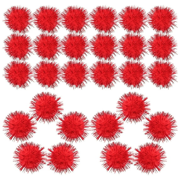 SWETRACE 50pcs Red Crafting Supplies Round Pompoms for Handmade Projects and