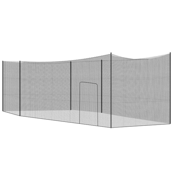 SWETRACE 55x12x12ft Baseball Softball Batting Cage Net with Door for Backyard Outdoor Pitching Practice Black