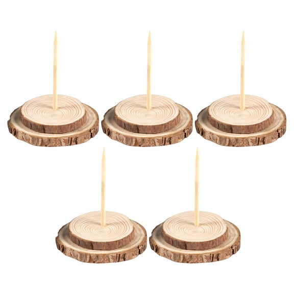 SWETRACE Christmas Tree Stand Beige Wood 5Pcs 3.9In