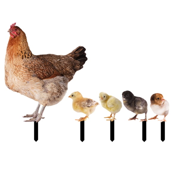 SWETRACE 5 Pcs Acrylic Stakes, Outdoor Yard Lawn Patio Decor, Farmhouse Hen Yard Art Ornaments for Garden