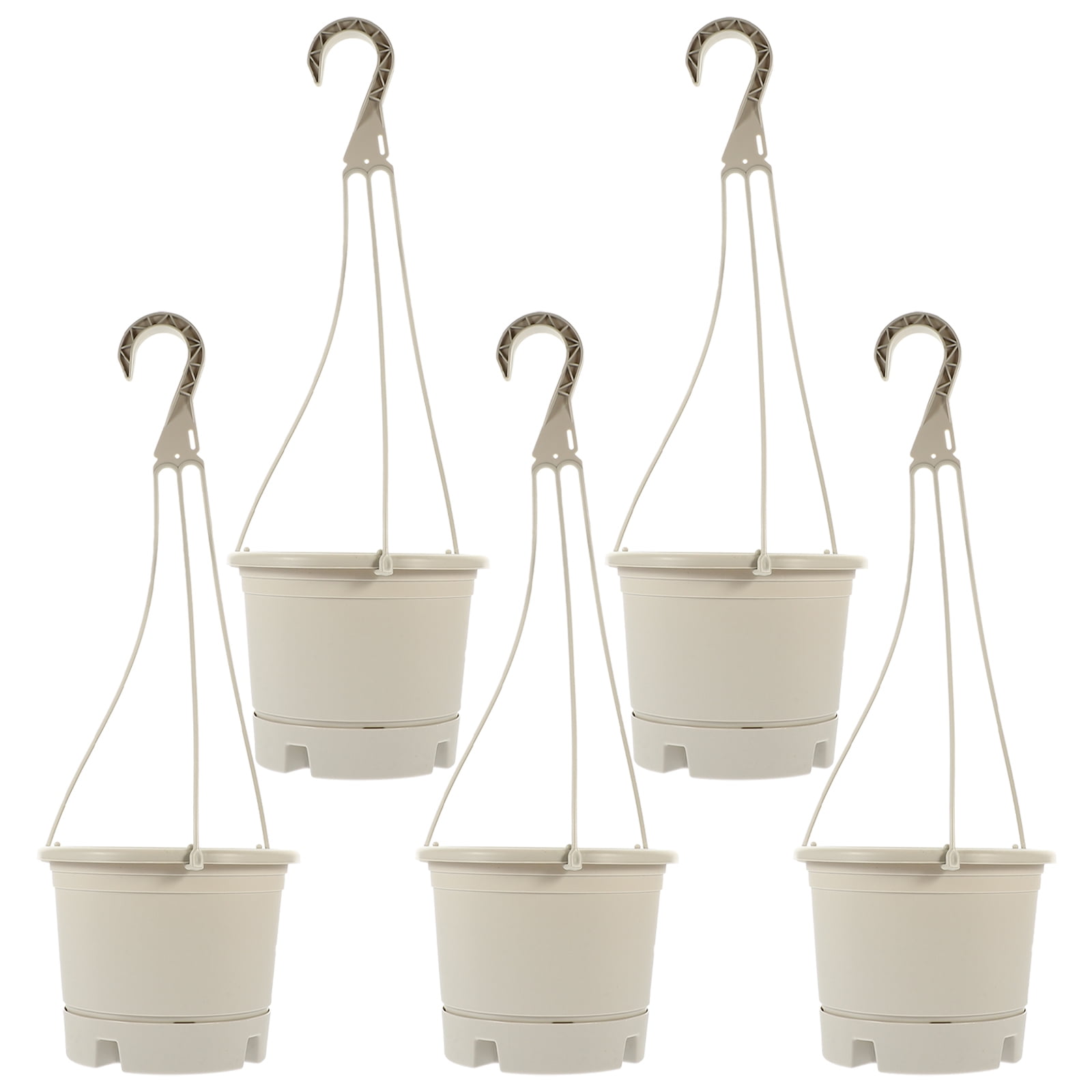 SWETRACE 5Pcs Plastic Planter Hanging Dark Grey for Indoor and Outdoor Plants 16.5X19.7in