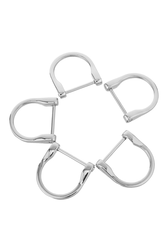 5Pcs Plated Silver D Buckles Metal Hardware for Bags with Screw Mechanism for Easy Replacement