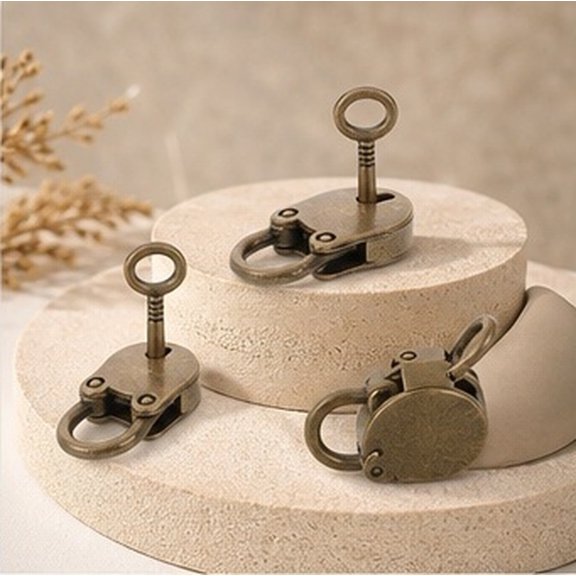 SWETRACE 5Pcs Small Metal Padlock with Key Vintage Retro Lock for Jewelry Boxes and Suitcases