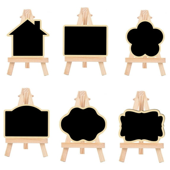 SWETRACE 6Pcs Desktop Message Board Rectangular Shape Rustic Style Black White Frame for Cafe and Restaurant