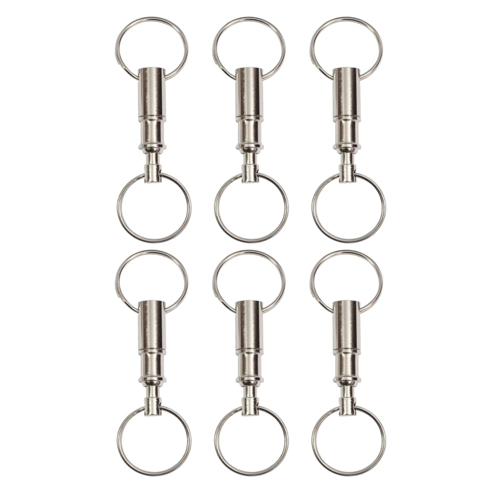 SWETRACE 6Pcs Quick Release Keychain Silver Iron Detachable Key Ring ...