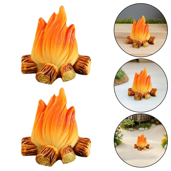 SWETRACE Multicolor Resin Fake Campfire Ornaments for Camping Theme Parties